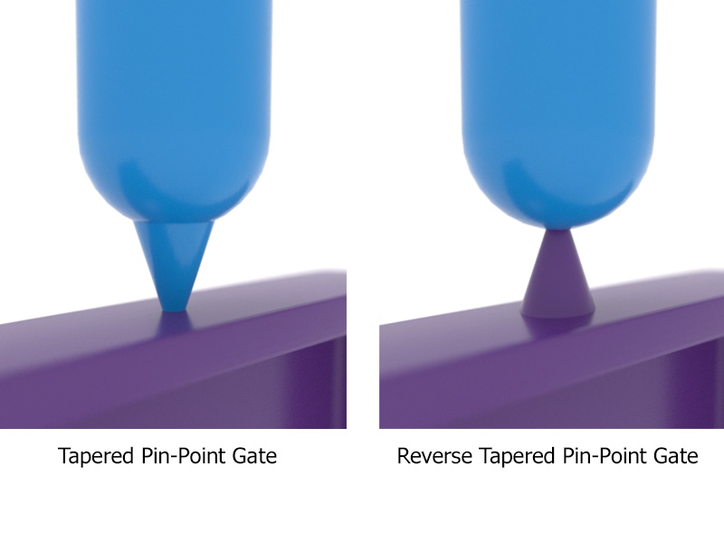Tapered and Reverse Tapered Pin-Point Gates