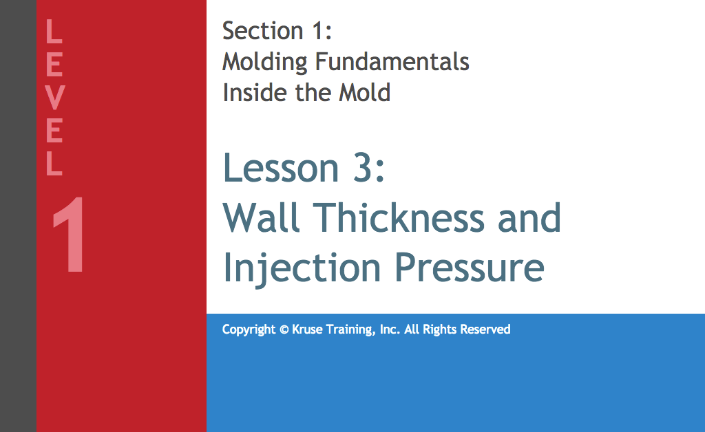 Wall Thickness and Injection Pressure Play Screen