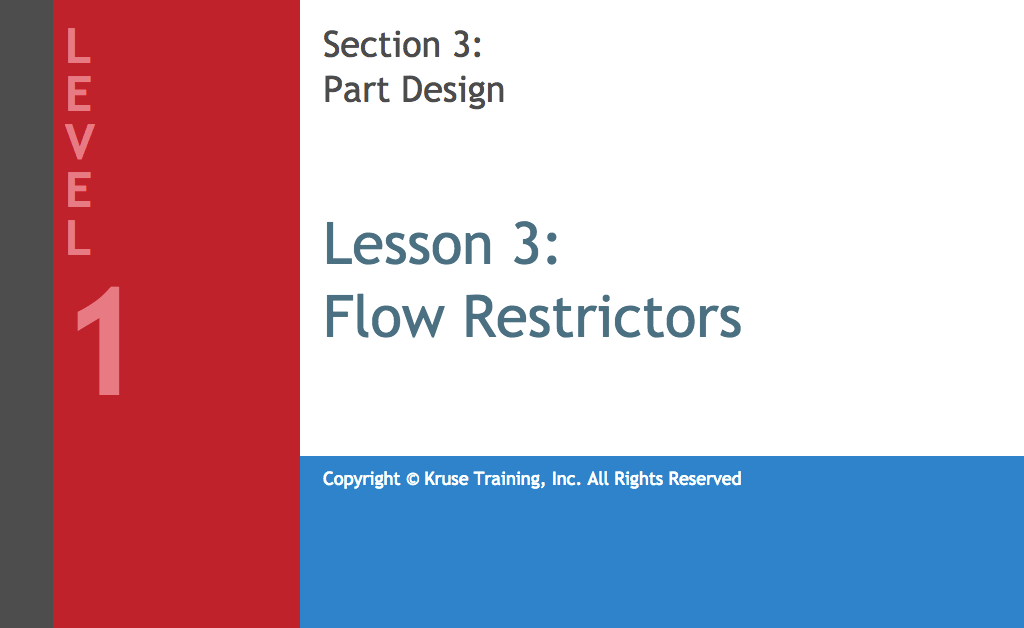 Part Design Flow Restrictors Play Screen